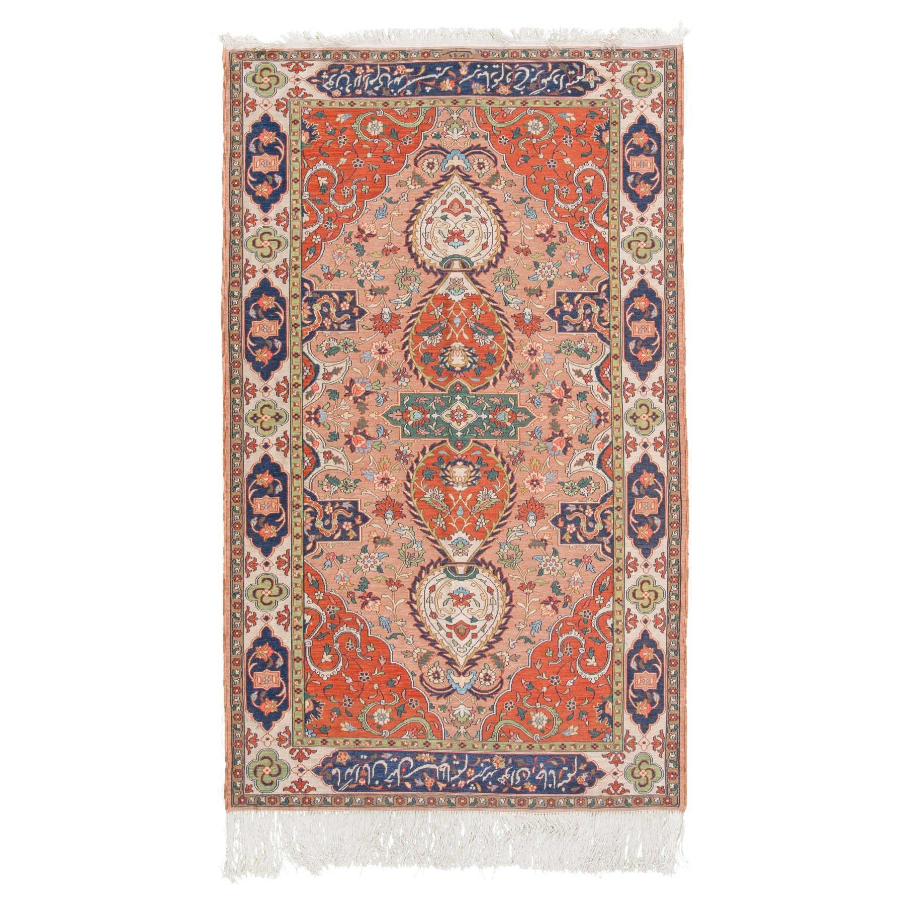 Parinaaz Soumak Persian Carpet Super Fine Silk 80x131 Beige - Authentic Nomadic Rugs & Kilims in Dubai