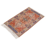 Parinaaz Soumak Persian Carpet Super Fine Silk 80x131 Beige - Authentic Nomadic Rugs & Kilims in Dubai