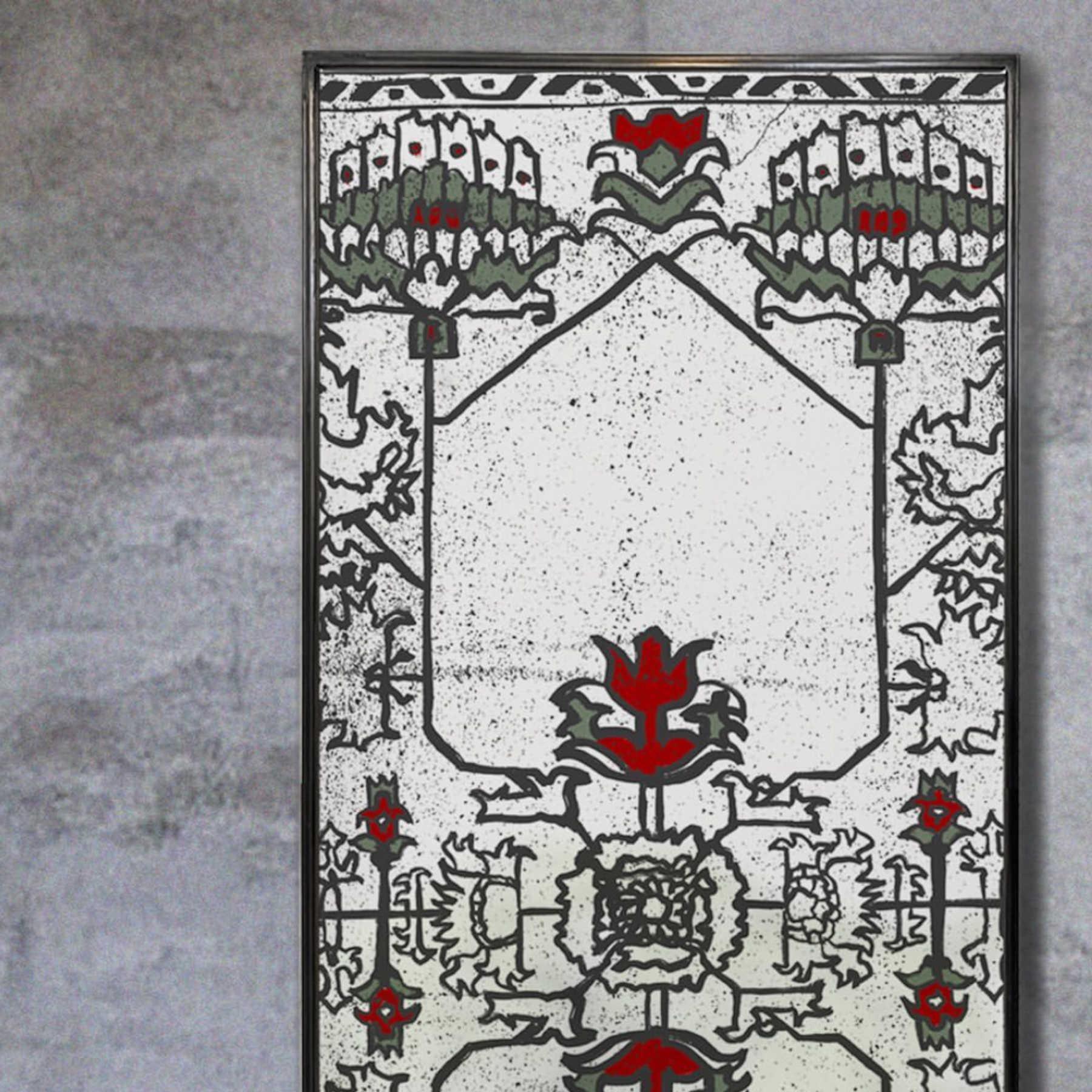 Persia Decorative Wall Mirror - Wall Mounted Painted Mirror in Metal Frame Dubai