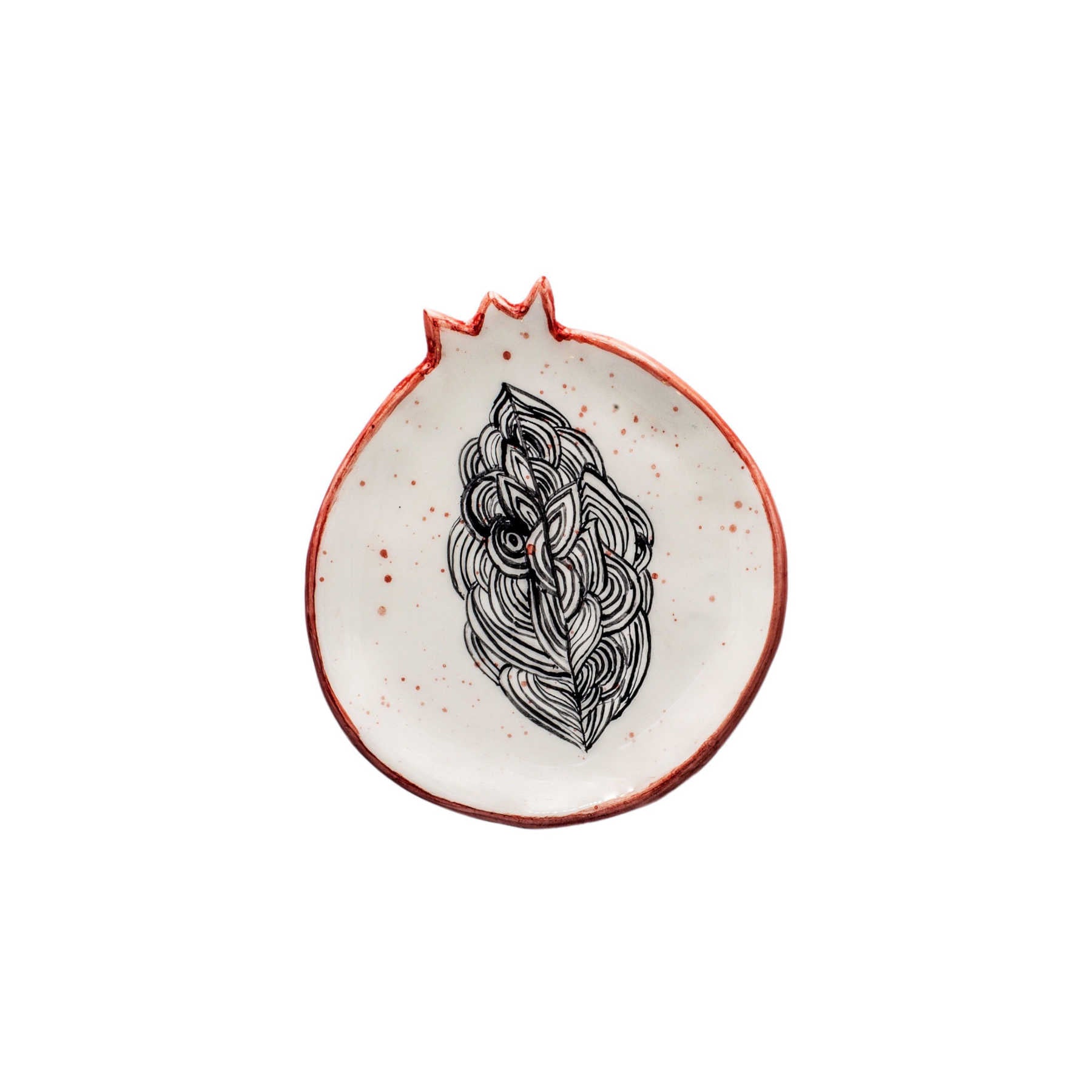 Pomegranate Shaped Handmade Ceramic Plate Set