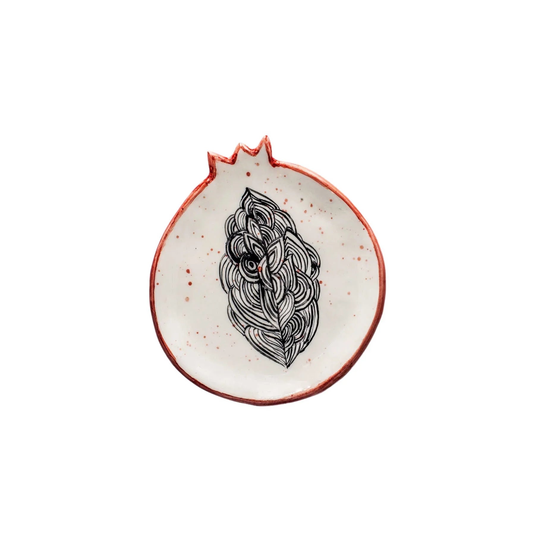 Pomegranate Shaped Handmade Ceramic Plate Set