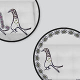 Qajar Bird Decorative Round Mirror - Wall Mounted Painted Mirrors in Metal Frame in Dubai