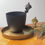 Black Metal Pot - Tabletop Metal Accessories, Home Decor & Tableware in Dubai