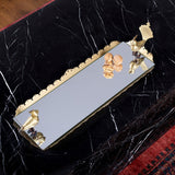 Qajar Birds Decorative Long Mirror Tray for Serving and Table Top in Dubai