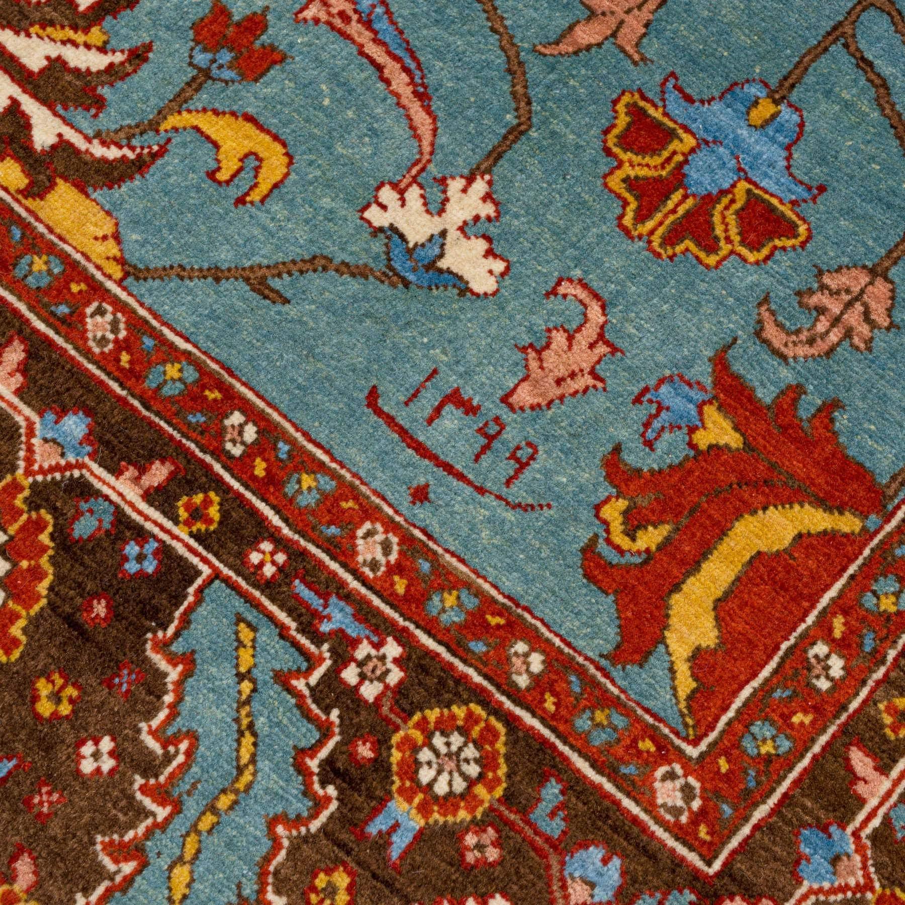 Rahaa Heriz Persian Carpet Wool 214x307 Blue - Authentic Classic Persian Rugs & Kilims in Dubai