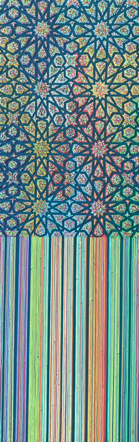 Rainfall Mixed Media Painting - Contemporary Islamic Art By Farnaz Faridfar Dubai