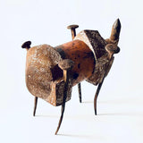 Rhino Recycled Art Sculpture, Contemporary Mixed Media Art by Roxana Fazeli