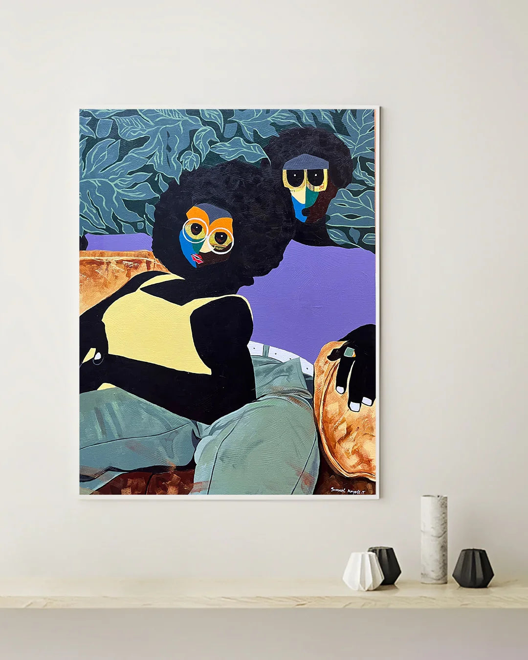 Mixed Media Painting - African Art By Samuel Kayode Toba in Dubai