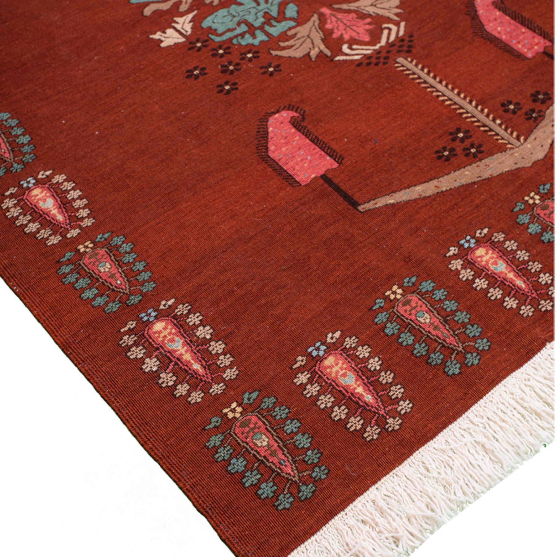 Sarvine Reversed Soumak Pearl Woven Nomad Persian Carpet in Dubai