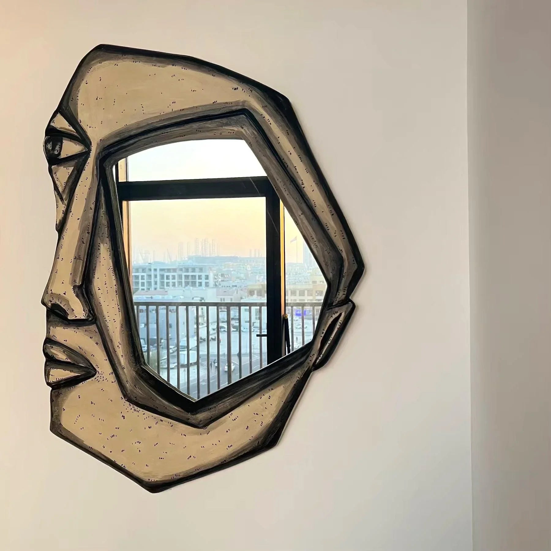 Introspection Painted Decorative Wall Mirror - Artistic Handmade 3D Wall Mirrors