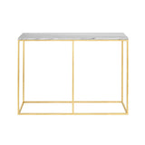 White Volakas Marble & Bronze Console Table