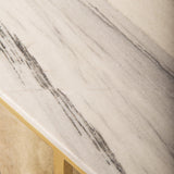 White Volakas Marble & Bronze Console Table