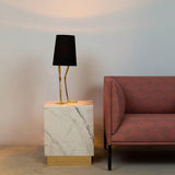 Volakas Plinth Marble Side Table - Modern Designer Furniture & Decor in Dubai