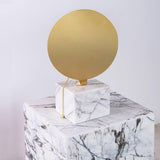 Sun Cubic Carrara Marble Table Lamp With Bronze