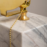 Sun Cubic Carrara Marble Table Lamp With Bronze