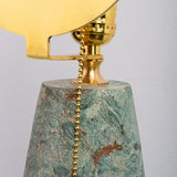Sun Green Marble Table Lamp With Bronze Top