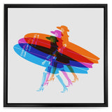 Surf Girl Rainbow Print on Canvas Artwork - Vintage Arabia Pop Art by Julian Castaldi in Dubai