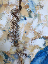 Lady with a Jar Mixed Media On Canvas Painting - Modern Decorative Wall Art By Farnaz Faridfar in Dubai