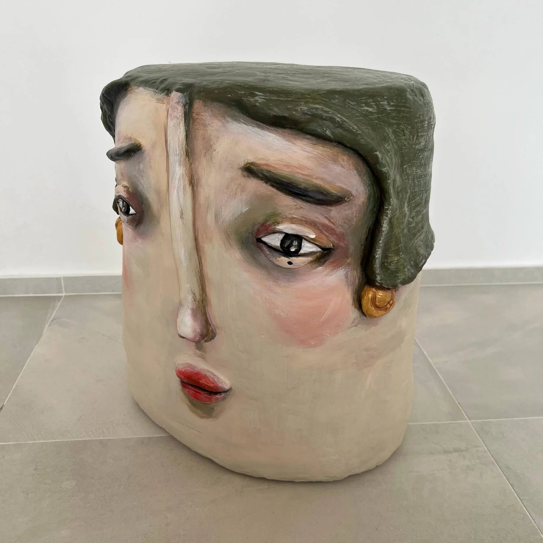 Timeless Beauty Side Table - Artistic Contemporary Paper Mache Accent Furniture by Sahra Mollaali in Dubai