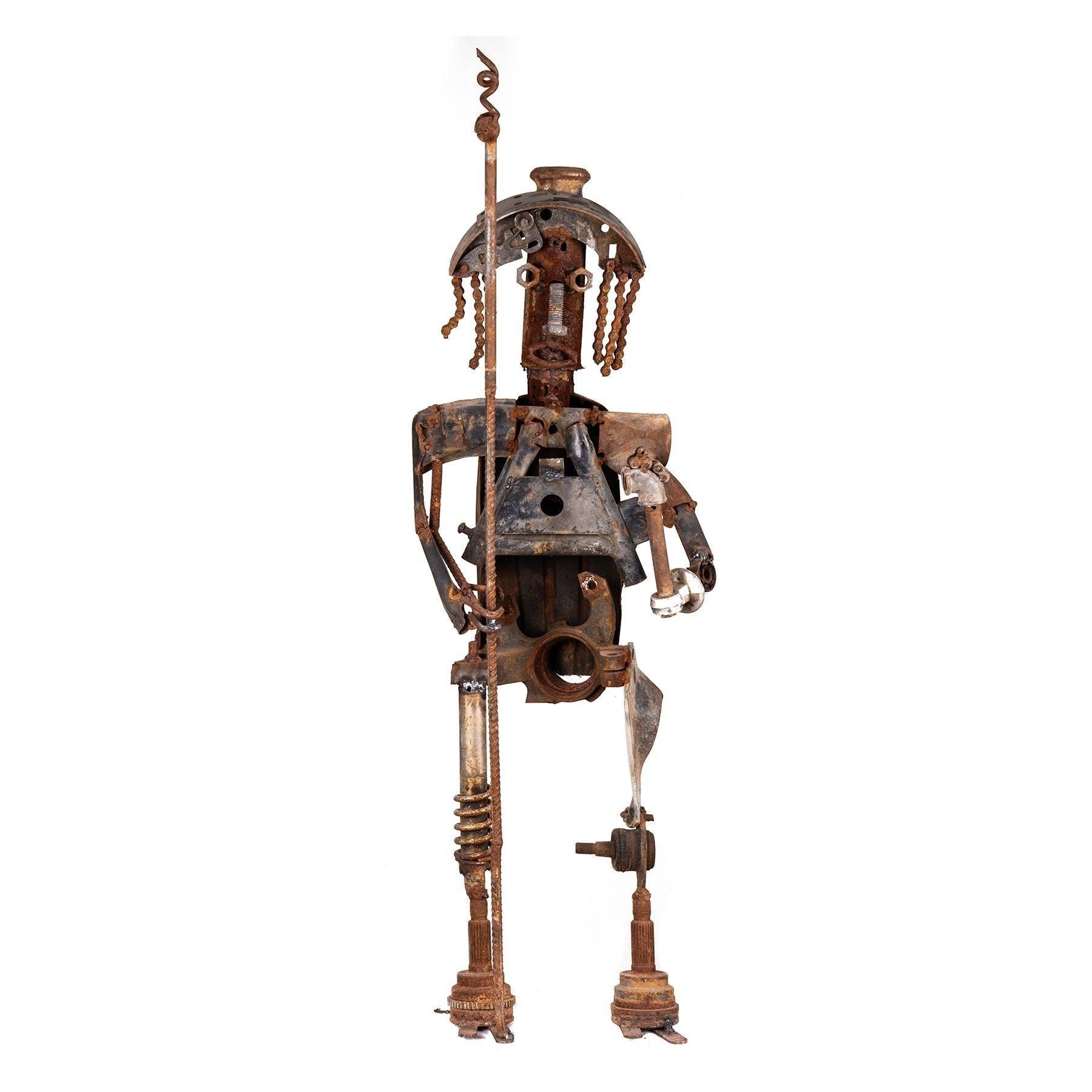 Trooper Recycled Metal Sculpture, Contemporary Scrap Metal Statues & Artworks