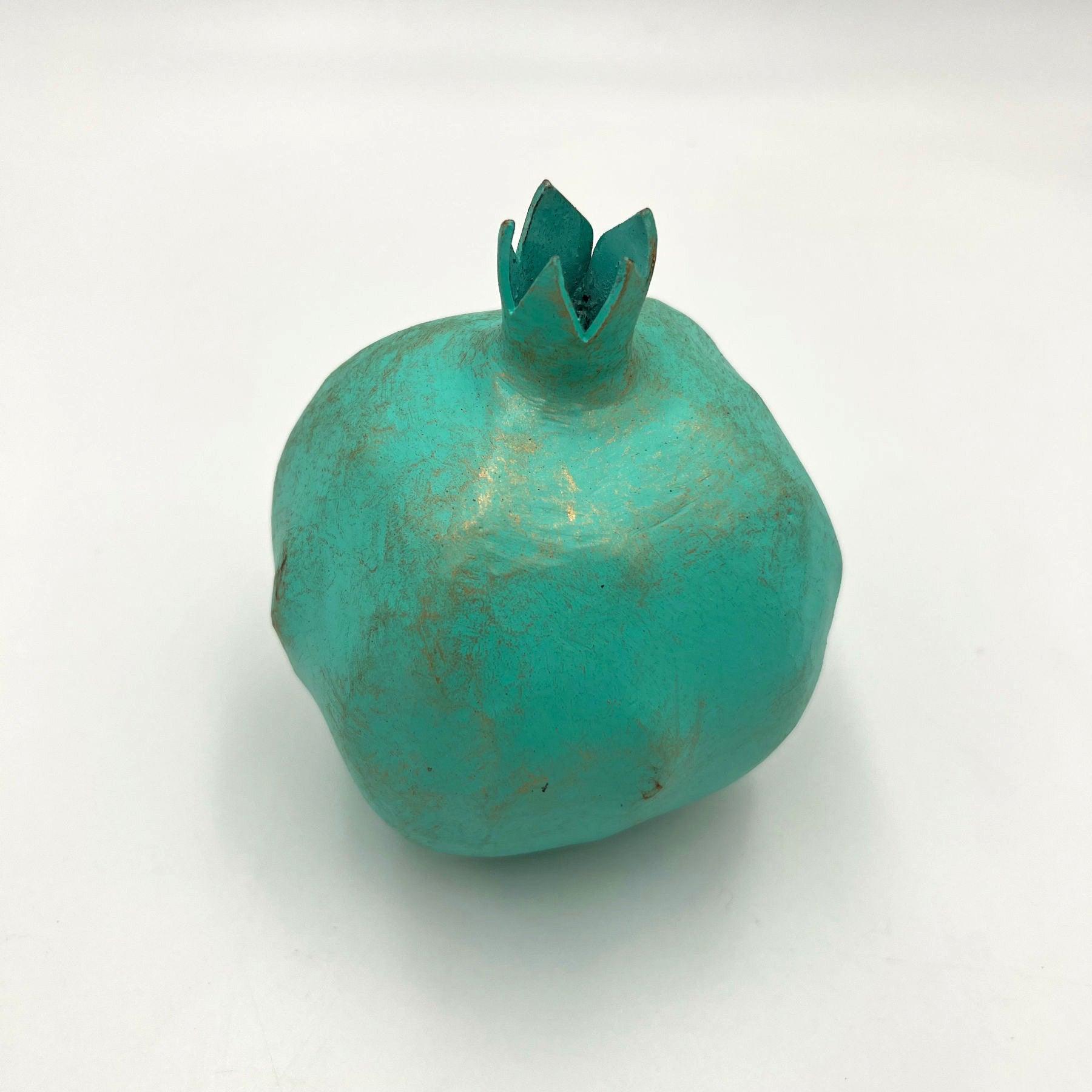 Turquoise Metal Pomegranate Decor