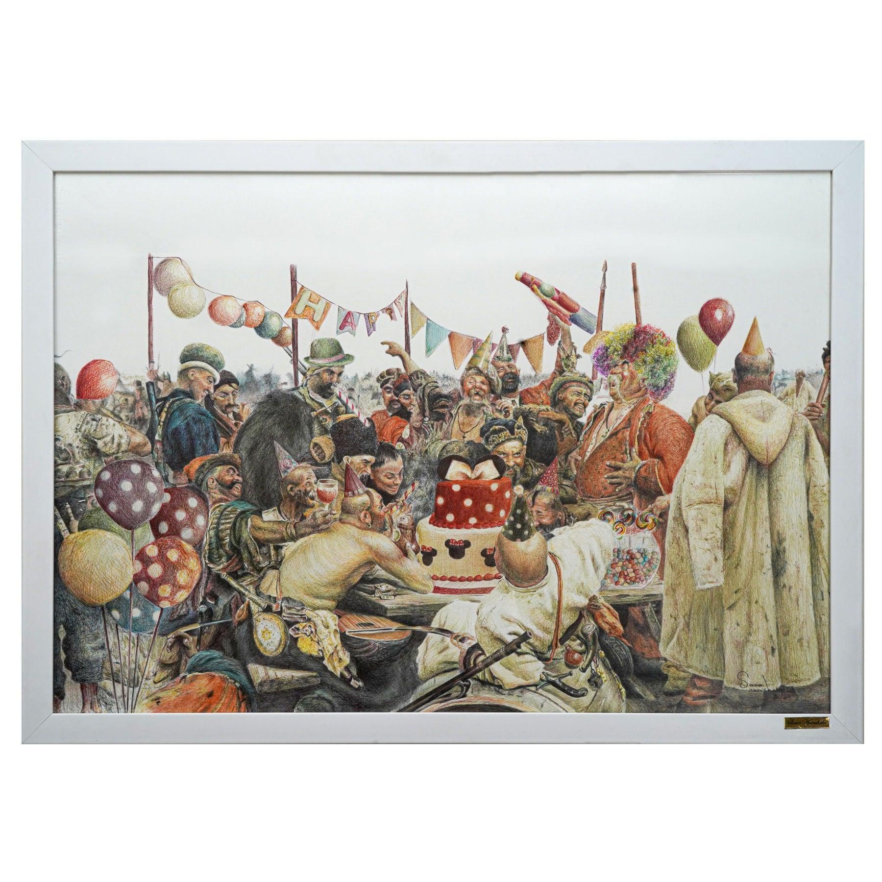 Mixed Media Painting on Cardboard By Sama Anoshahr in Dubai