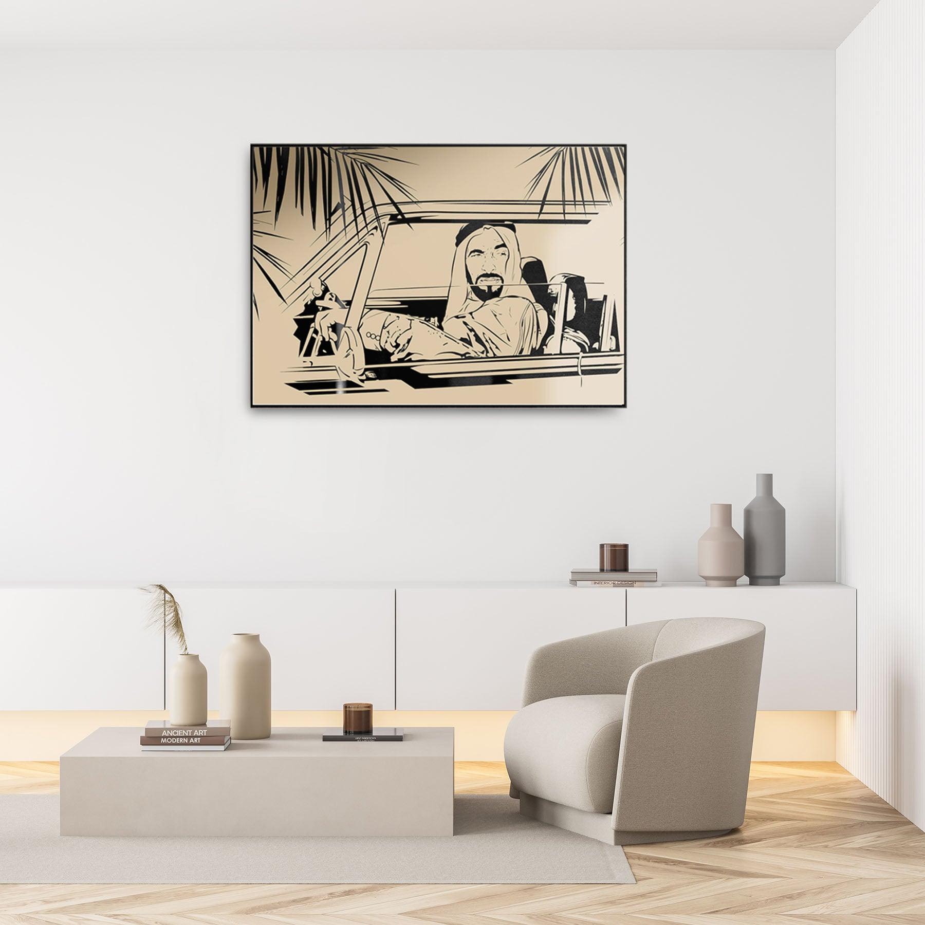 Visionary Sunshine Print On Canvas Artwork - Vintage Arabia Pop Art by Julian Castaldi in Dubai