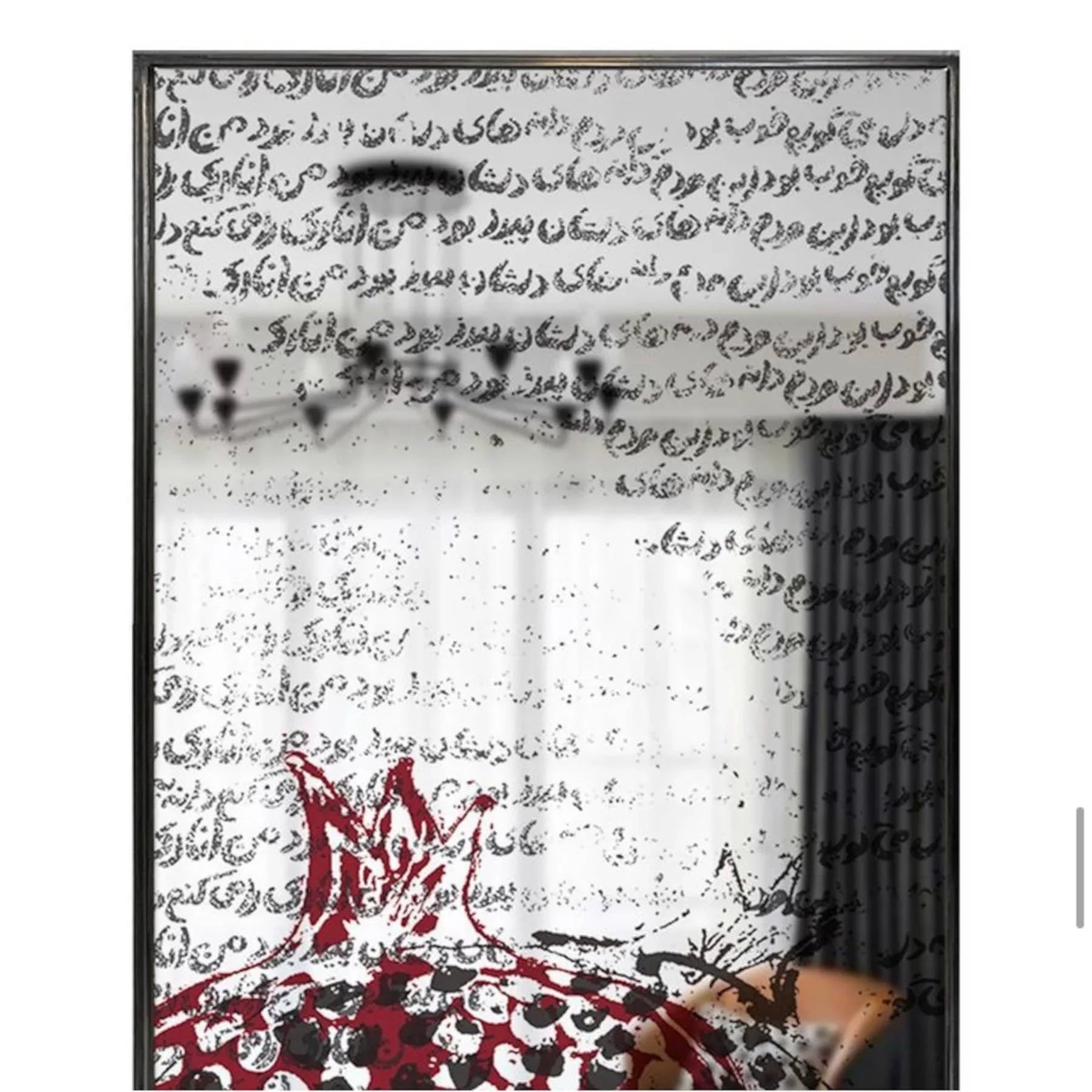 Yalda Decorative Wall Mirror - Wall Mounted Painted Mirror in Metal Frame in DubaiYalda Decorative Wall Mirror - Wall Mounted Painted Mirror in Metal Frame in Dubai