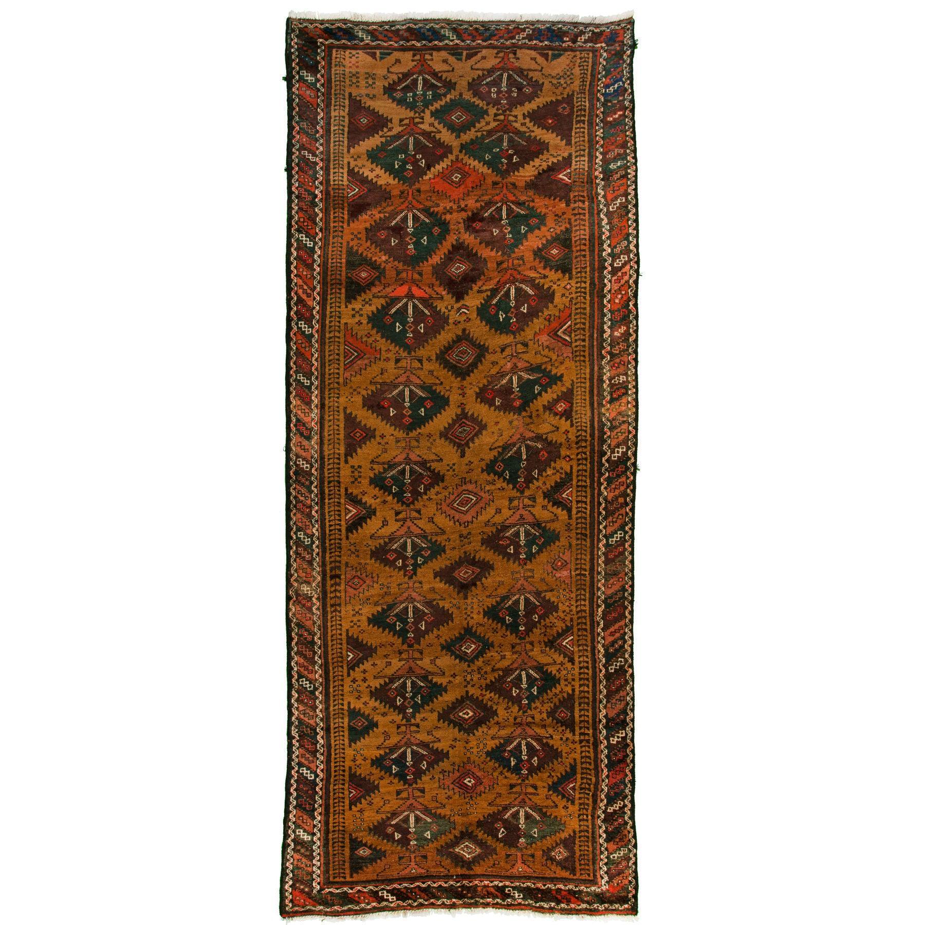 Copper Zabol Nomadic Persian Carpet 122x306 - Authentic Oriental Wool Persian Rugs in Dubai