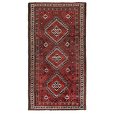 Crimson Zabol Triple Medallion Carpet 127x230 - Authentic Oriental Wool Persian Rugs in Dubai
