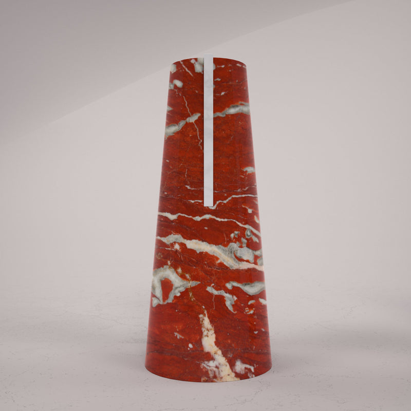 ELARA Rosso Francia Marble Vase