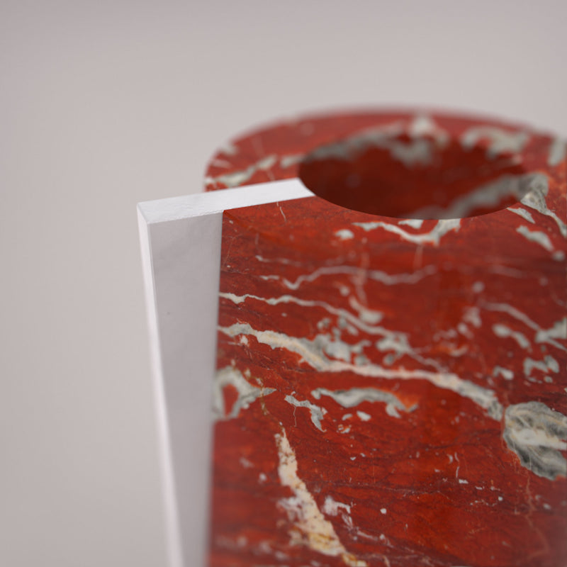 ELARA Rosso Francia Marble Vase