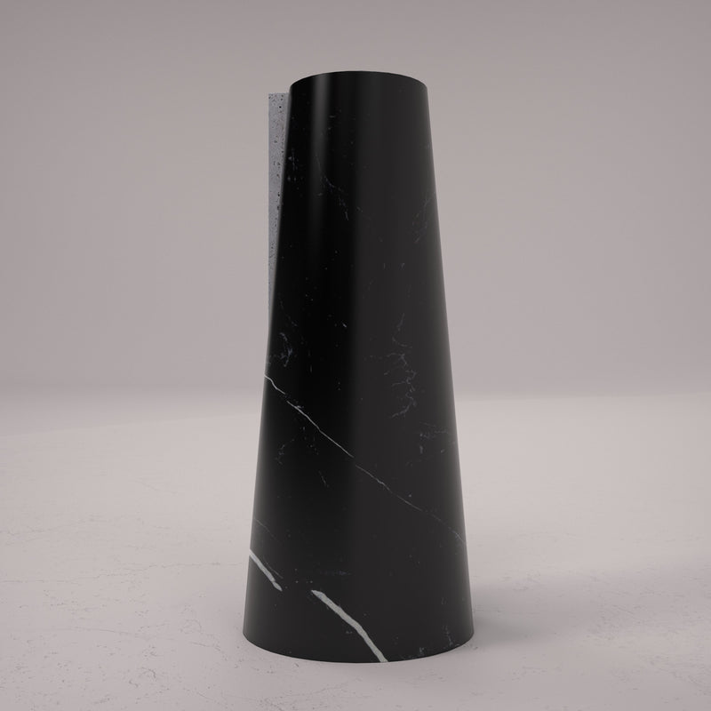 Black Marquina Marble Vase - Italian Designer Travertine Furniture & Decor