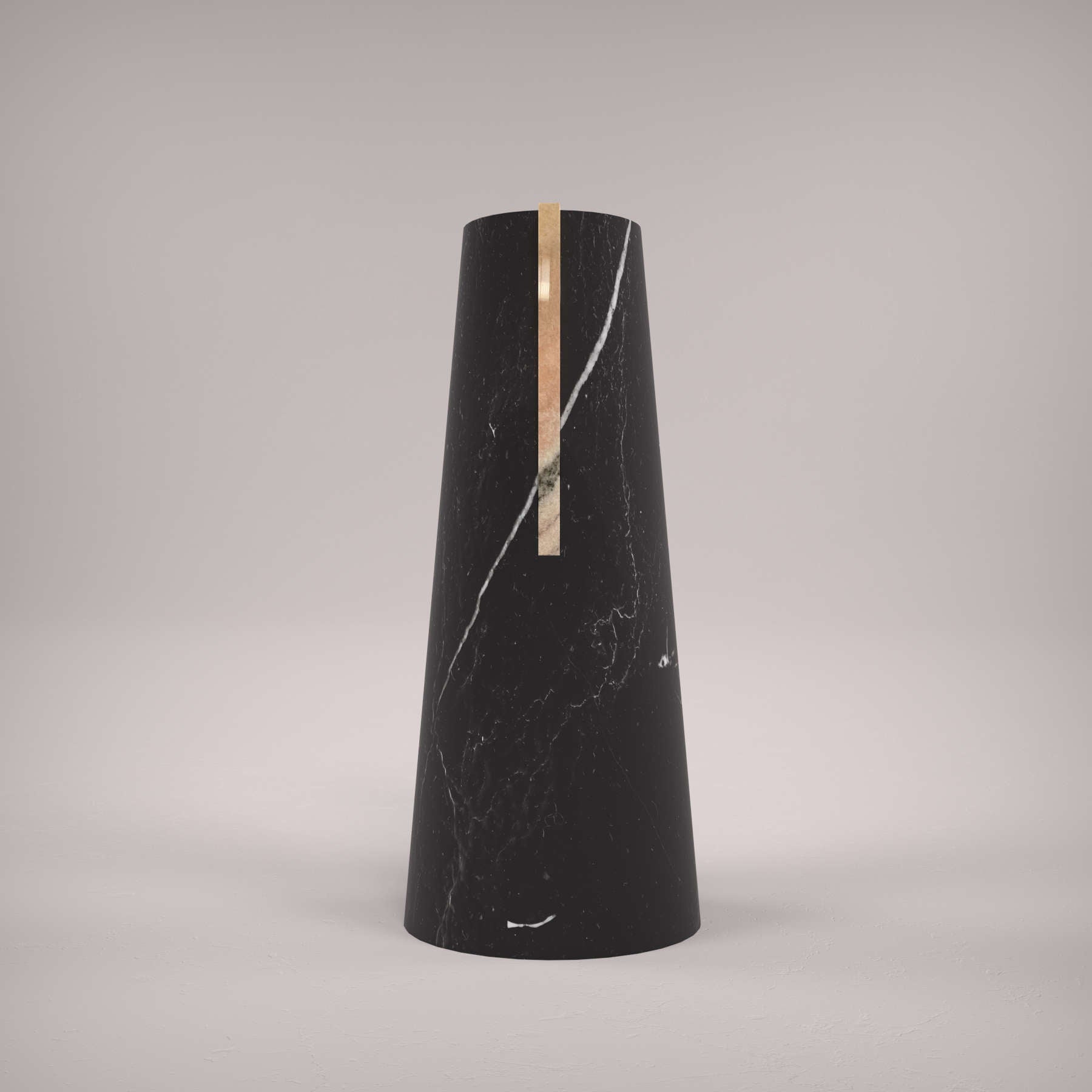 Black Marquina Marble Vase - Italian Designer Furniture & Decor Dubai