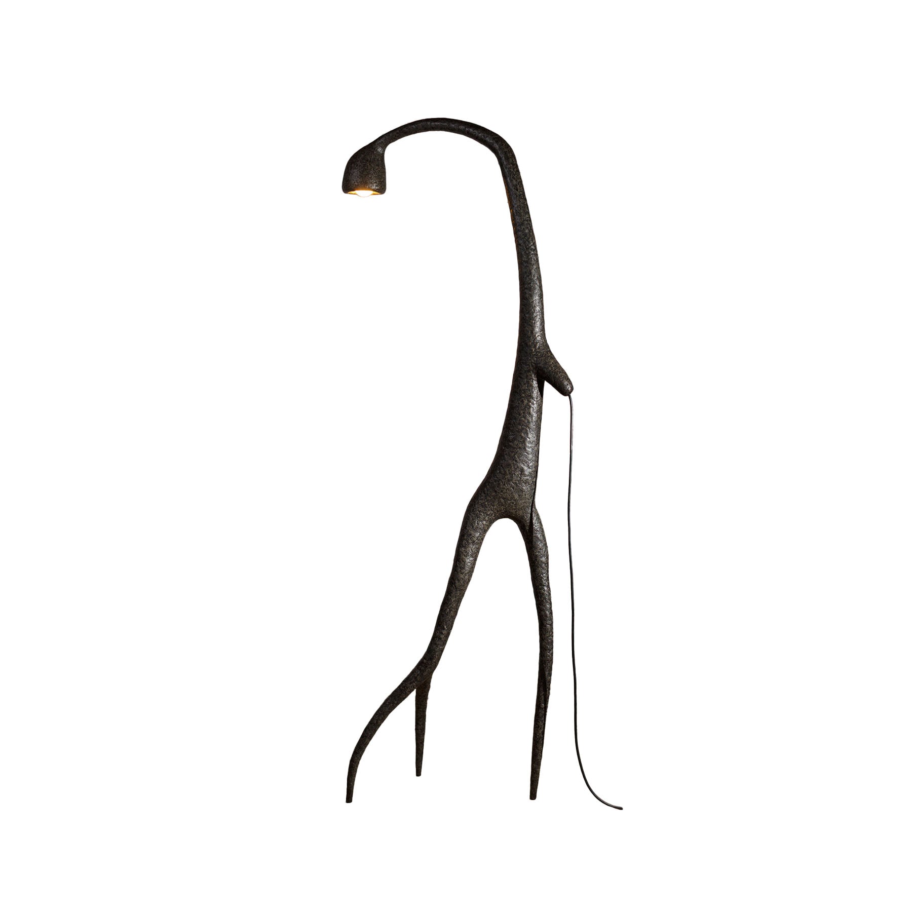 Black Contemporary Floor Lamp - Organic Bionic Design