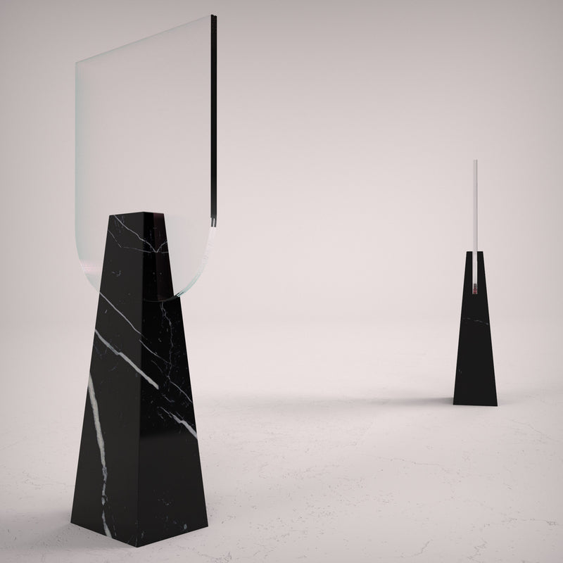 Black Marquina Marble Table Mirror - Italian Designer Furniture & Decor