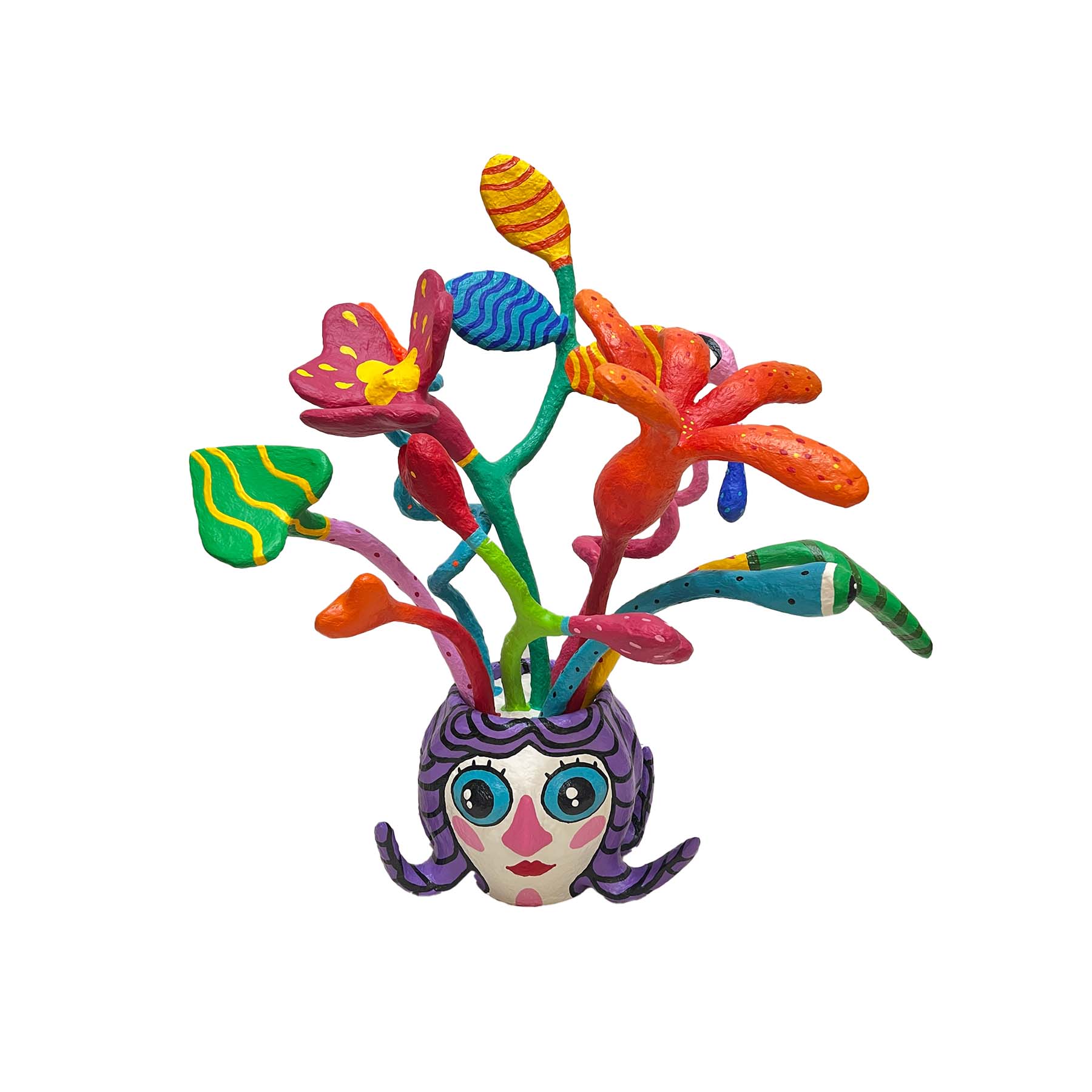 Colorful Folk Art Paper Mache Sculpture By Najva Erfani in Dubai