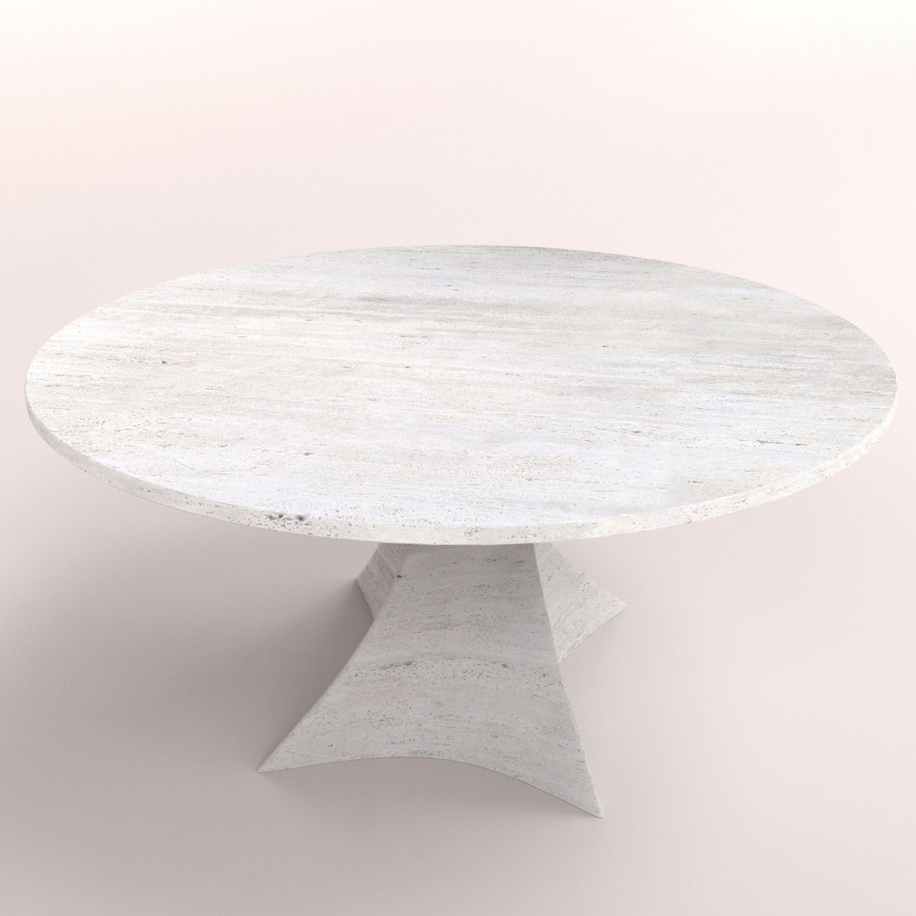 Round Travertine Table - Modern Italian Marble Designer Furniture