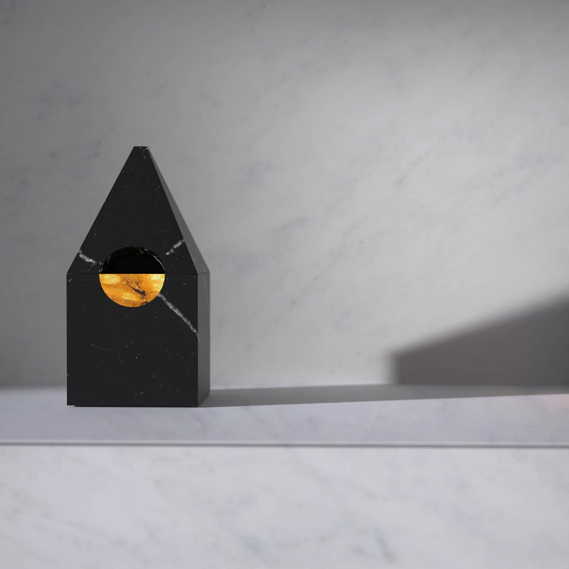Black Marquina Marble Jewelry Chest, Italian Designer Furniture & Decor