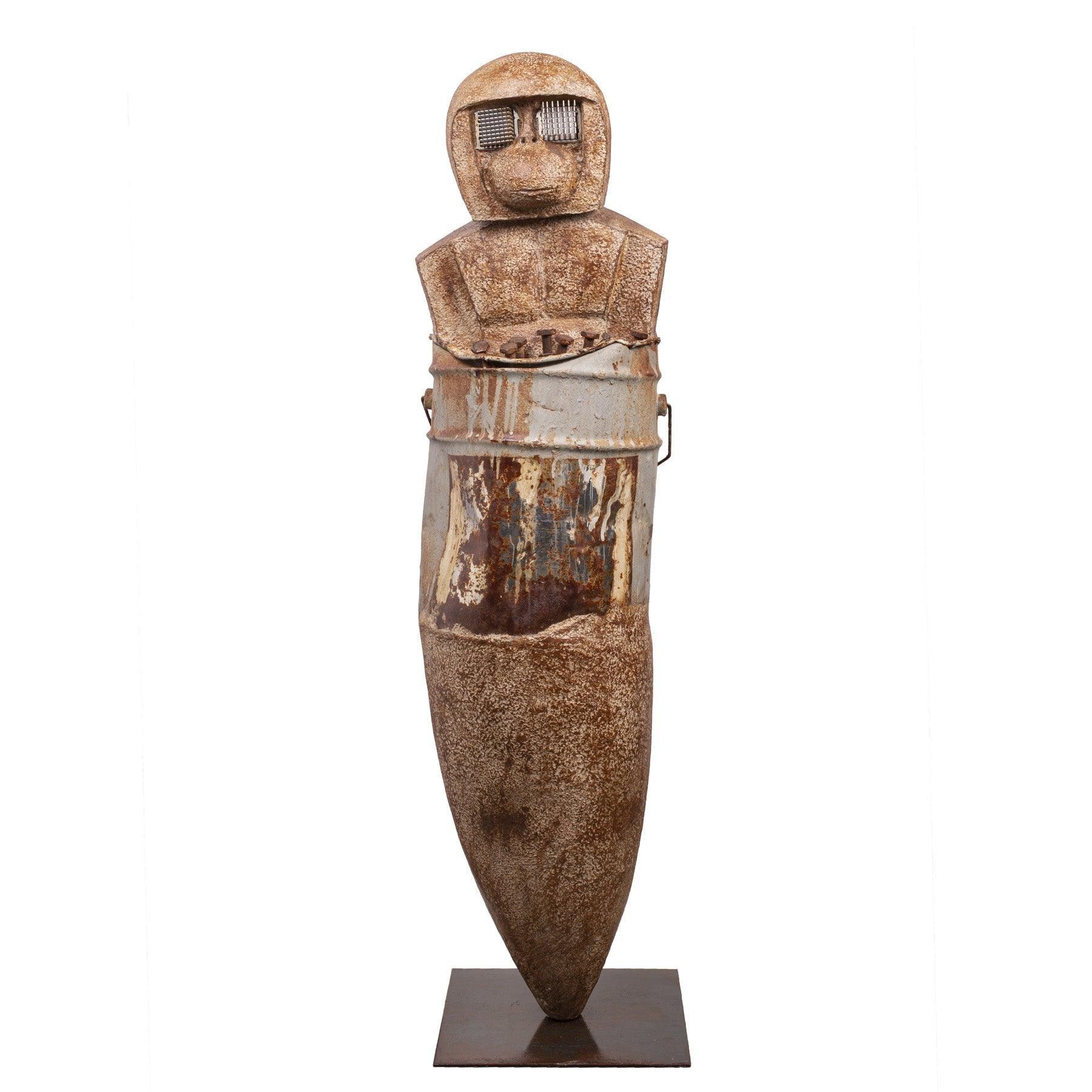 Mixed Media Sculpture - Recycled Art 21st Century Myths Monkey Series by Roxana Fazeli in Dubai 