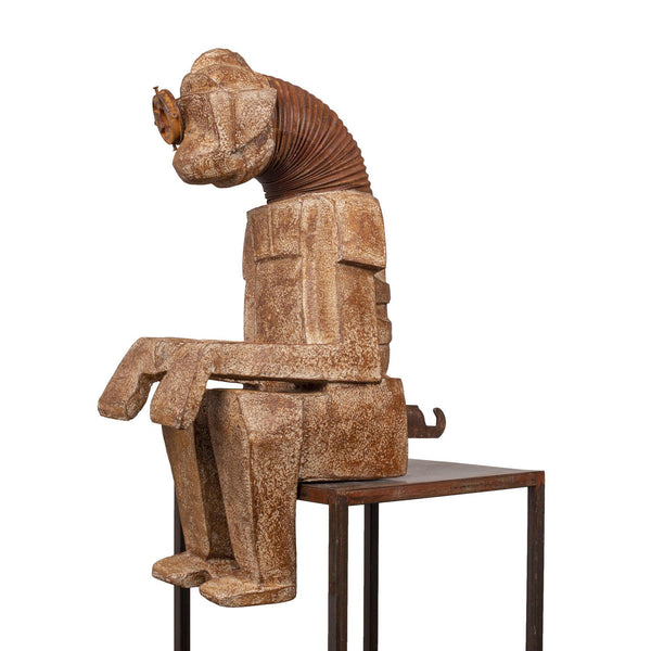 Mixed Media Sculpture - Recycled Art 21st Century Myths Monkey Series by Roxana Fazeli in Dubai