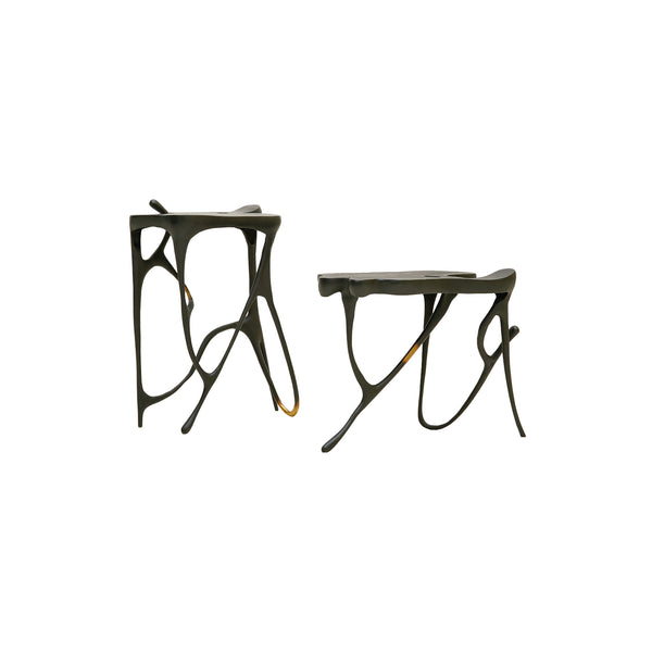 INK Blackened Brass Side Table Set