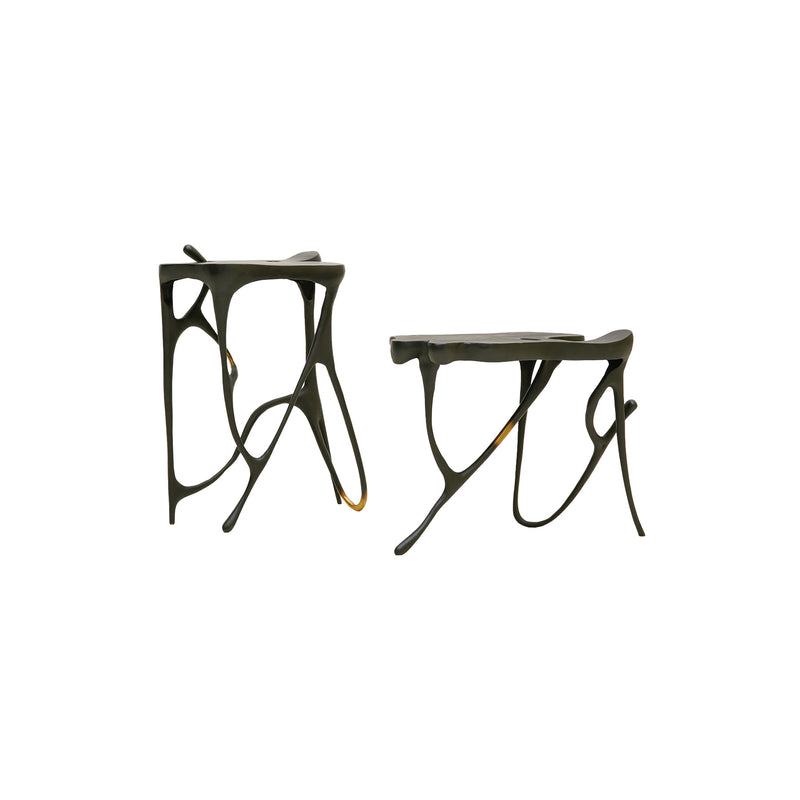 INK Blackened Brass Side Table Set