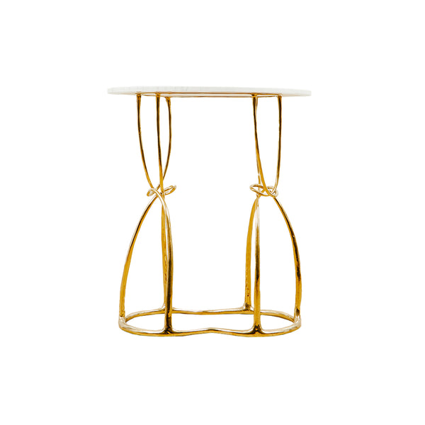 Double Hourglass Brass Entry Table
