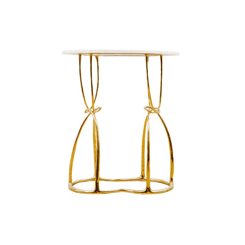 Double Hourglass Brass Entry Table