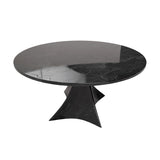 Round Black Marquina Marble Table, Modern Italian Marble Designer Furniture