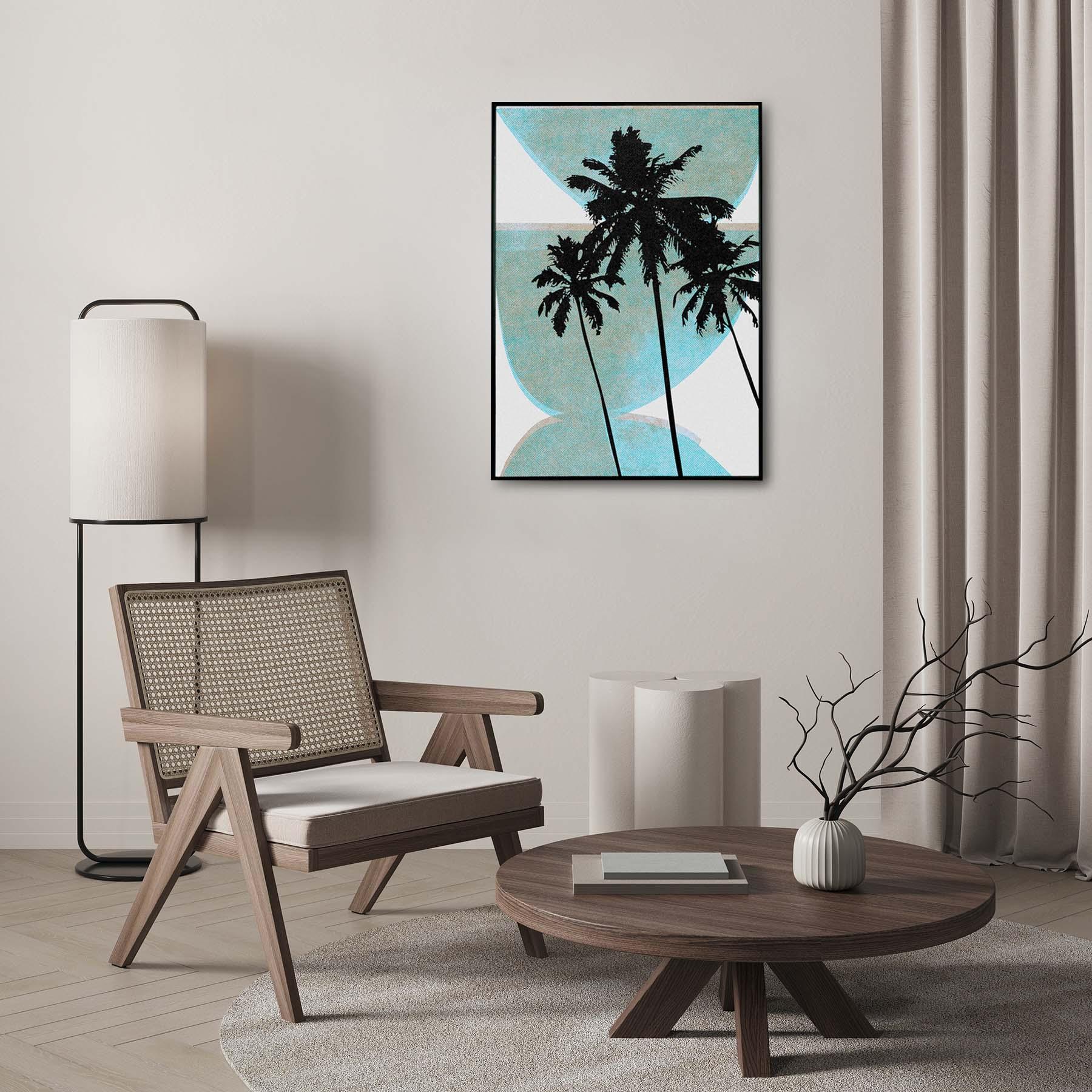 Jumeirah Palms Print on Canvas Artwork - Vintage Arabia Pop Art by Julian Castaldi in Dubai