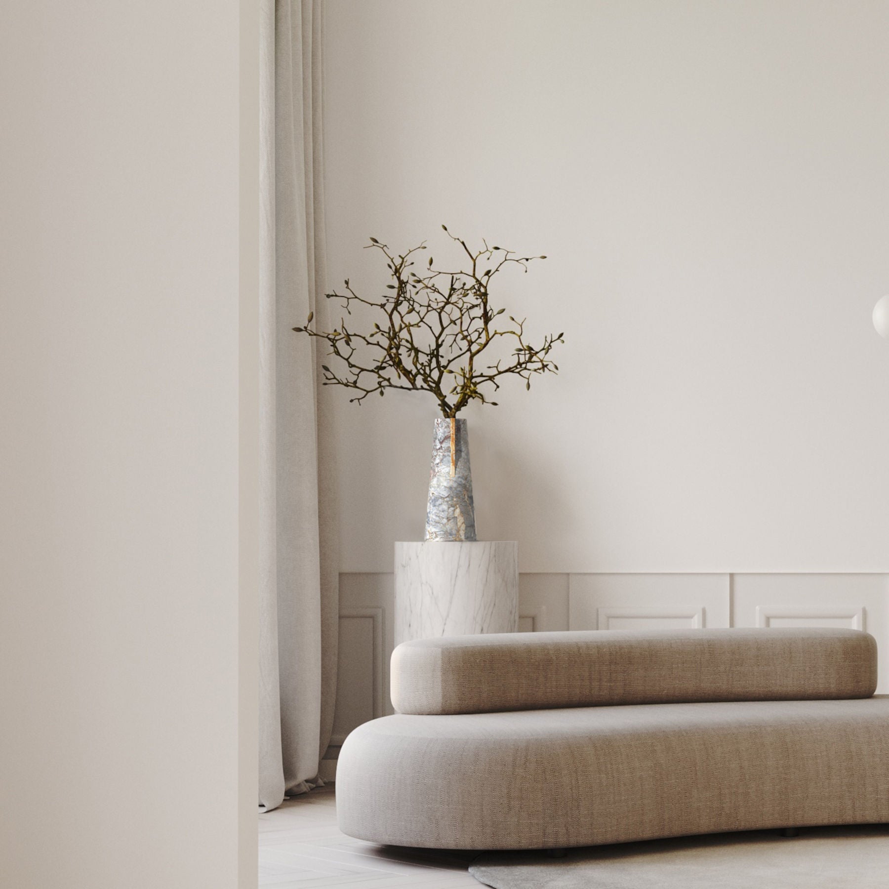 Breccia Marble Vase, Modern Italian Marble Designer Furniture & Decor