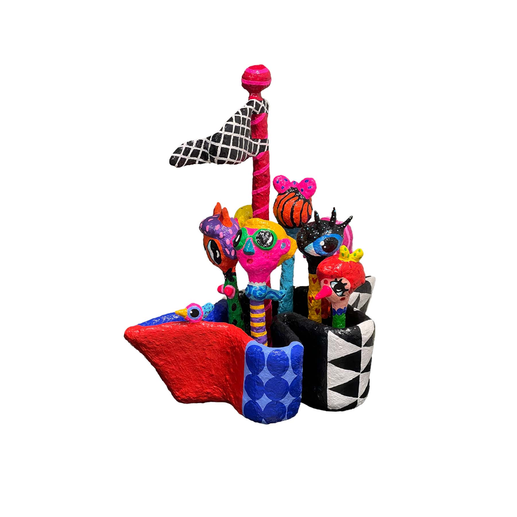 Colorful Folk Art Paper Mache Sculpture By Najva Erfani in Dubai