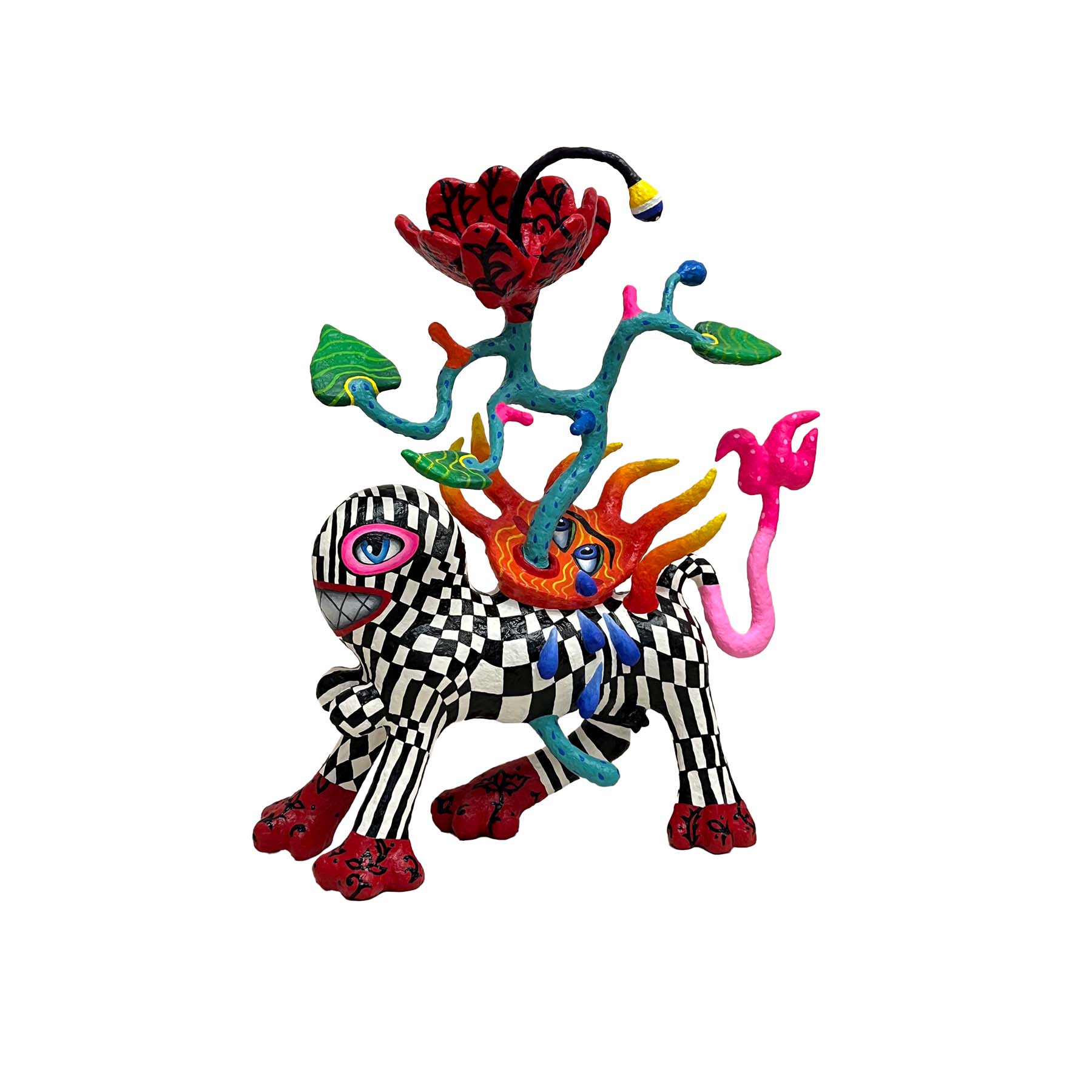 Colorful Folk Art Paper Mache Sculpture By Najva Erfani in Dubai